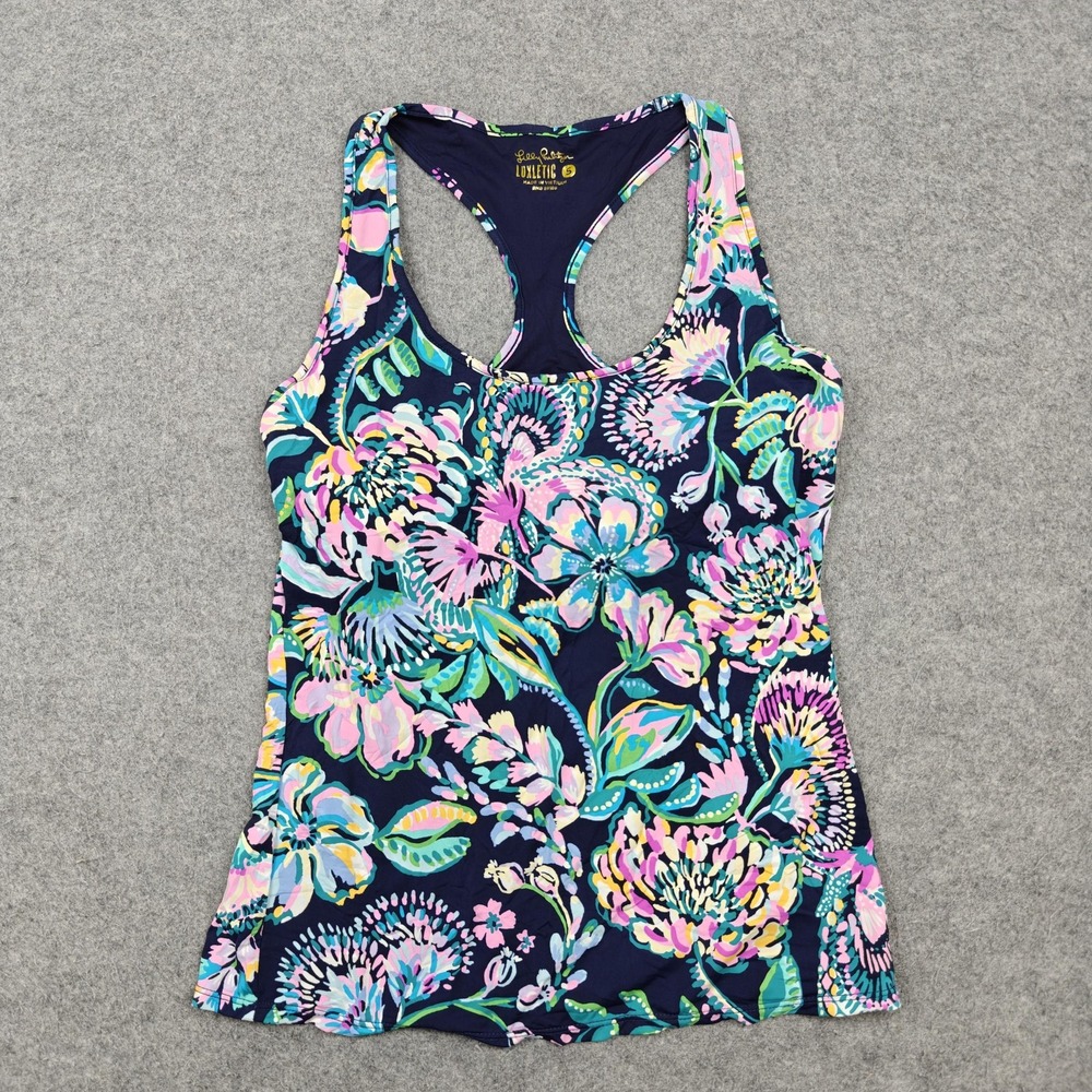 Lilly Pulitzer Luxletic Tank Top Womens Small Floral Racerback Athletic Yoga